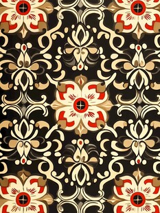 复古花卉几何无缝图案