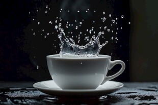 白杯溅水瞬间