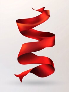 红色螺旋飘带设计素材