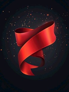 红色飘带闪耀背景图