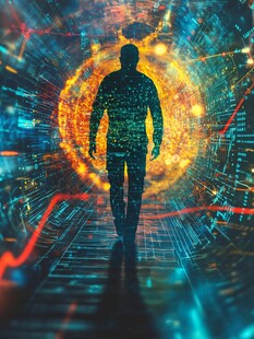 迈向数字未来的孤独身影