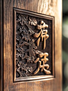 木雕花纹与汉字艺术展示