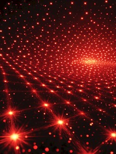 炫彩红色星芒网络空间背景