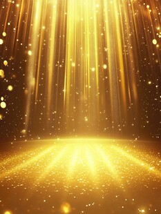 金色梦幻光束粒子背景图