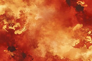 古风金红祥云背景图