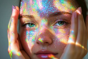 梦幻炫彩面部光影艺术