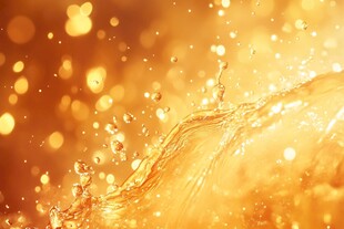 金色液体飞溅梦幻背景图