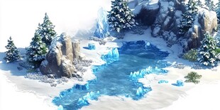 冰雪覆盖的奇幻冰川景观