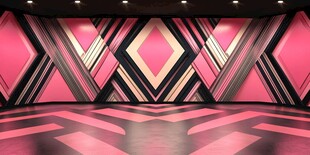 粉色几何图案时尚室内空间