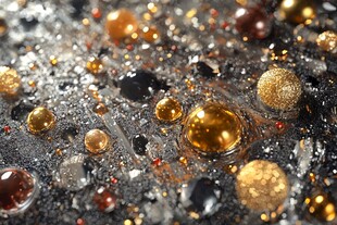 璀璨金珠散落的微观世界