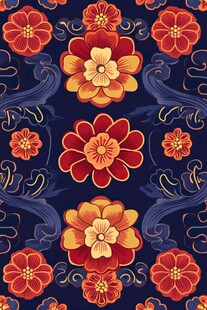 中式繁花锦簇传统纹样图案