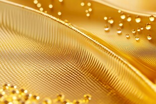 金色纹理布面与璀璨珠饰