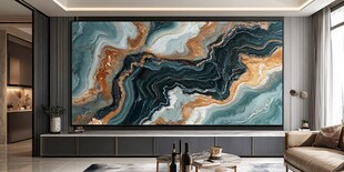 现代客厅的艺术抽象壁画