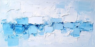 蓝色肌理抽象艺术画作