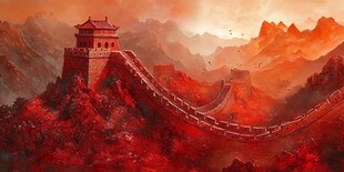 壮丽长城映于绚烂山色间