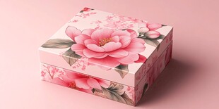 粉色花卉图案精美礼盒
