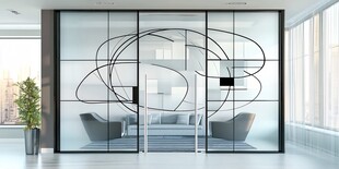 现代办公室玻璃墙创意设计