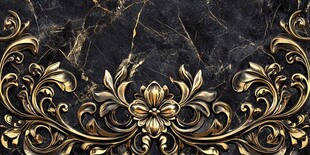 黑金大理石饰边奢华图案