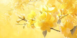 春日黄花绽放美丽图景