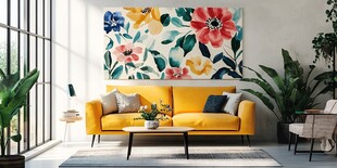 明亮客厅中的花卉装饰美学