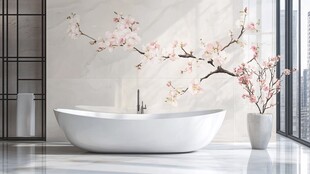 现代浴室中的中式浪漫风情