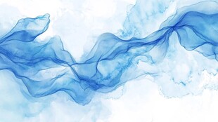 蓝色飘逸水墨烟雾背景图