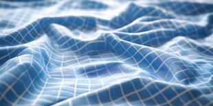 蓝色格子褶皱布料纹理