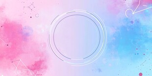 梦幻水彩风圆形背景图案