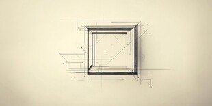 简约线条勾勒方形框架