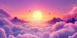 梦幻云海间的壮丽日出