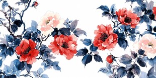 水墨花卉图案设计