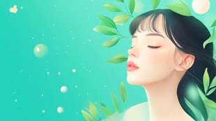 清新女孩沉醉自然之境