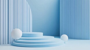 蓝色极简风产品展示空间