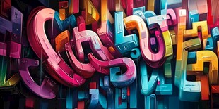 绚丽多彩立体涂鸦字母艺术