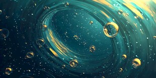 梦幻水底气泡漩涡景象