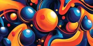 炫彩流体圆球艺术图案