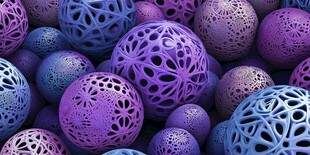 梦幻紫蓝镂空球体集合