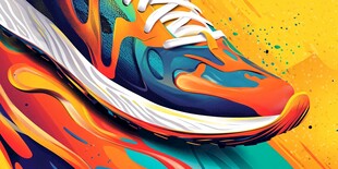 多彩潮流运动鞋艺术插画