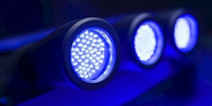 蓝色聚光灯特写