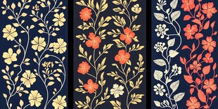 复古花卉图案装饰背景图