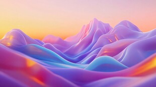 梦幻绚丽的流动山峦景观