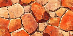 橙色石块拼接纹理图案