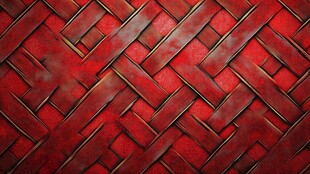 红色编织皮革纹理背景