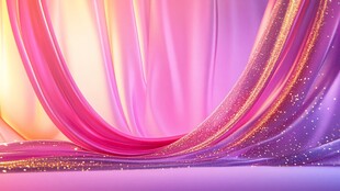 梦幻绚丽彩色绸带背景