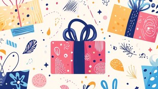 缤纷礼物装饰图案背景