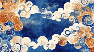 中式复古风云纹背景图案