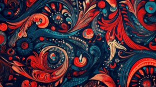 绚丽民族风抽象花纹图案