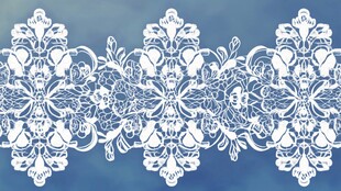 蓝色背景白色精致蕾丝花纹