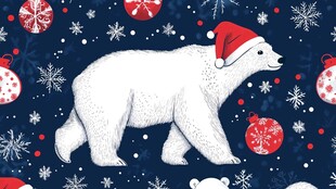 圣诞北极熊节日图案背景