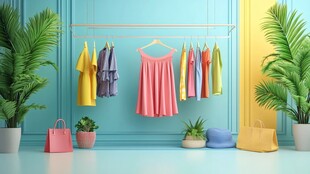 多彩服饰展示于清新空间
